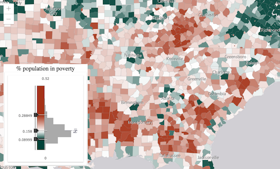 Generate continuous color visualization sample